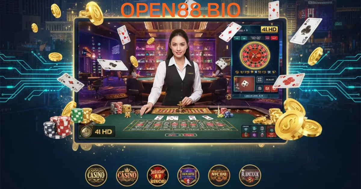Open88 Gue – Nhà Cái Cá Cược Trực Tuyến Uy Tín Năm 2026 Sảnh casino với người thật chia và và livesteam thời gian thực